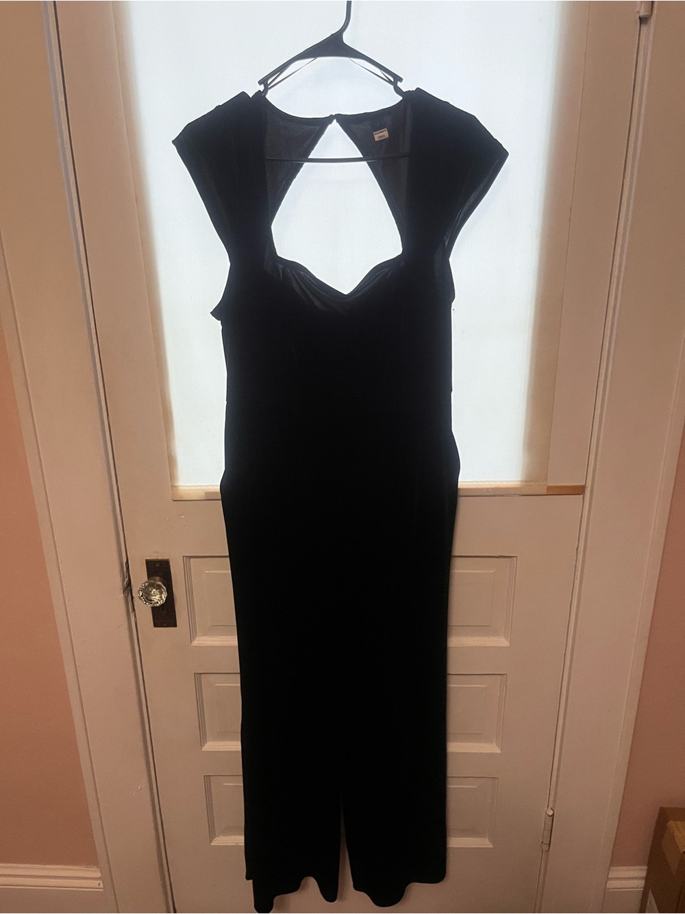 Black Velvet Cutout Jumpsuit - Women